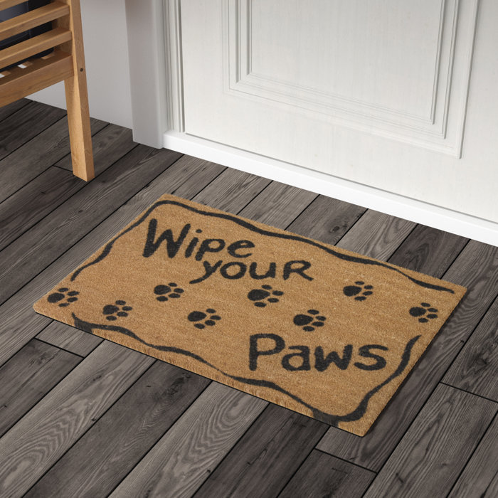 DOOR MATS 18" X 30" "WIPE YOUR PAWS" DOG BONE COIR DOORMAT MAT
